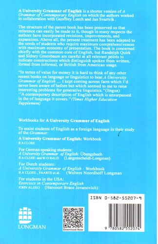 A University Grammar Of English