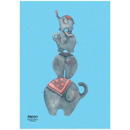 تصویر دفتر نقاشی فیلی رحلی شومیز فانتزی 40 برگ الیپون (کد 2531573)